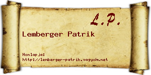 Lemberger Patrik névjegykártya